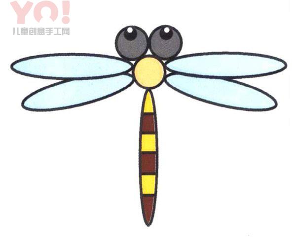 可爱蜻蜓简笔画的画法教程